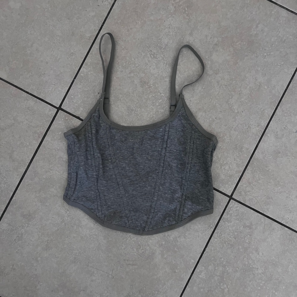 Heather grey corset top